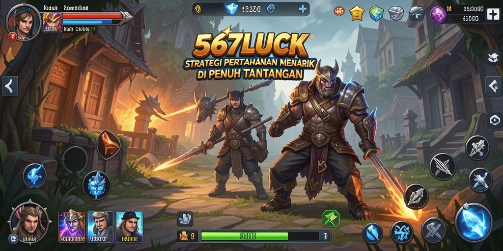 Screenshot gameplay Tower Defense 567LUCK menunjukkan aksi seru melawan musuh.
