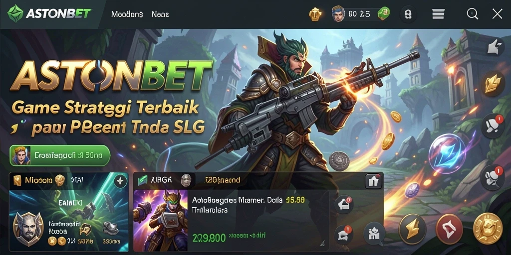 Tangkapan layar utama ASTONBET dengan aksi gameplay SLG yang seru.