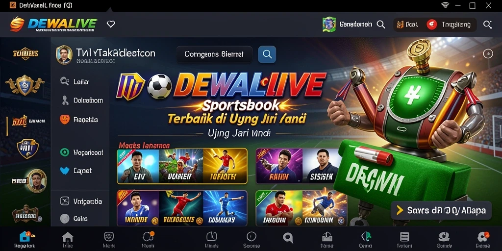 Tampilan gameplay DEWALIVE dengan fitur sportsbook yang interaktif.