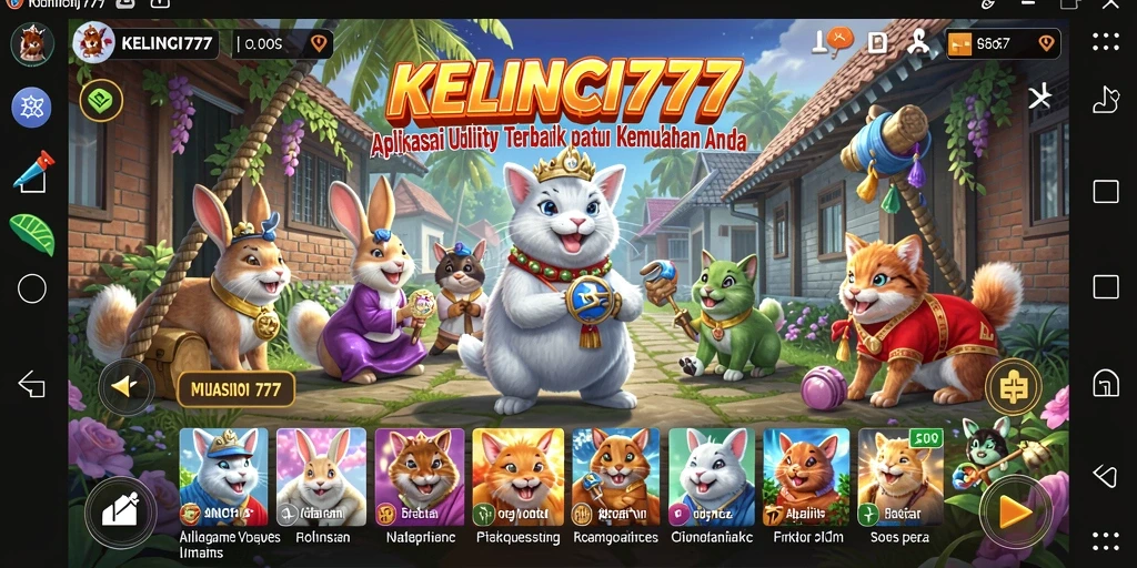 Tampilan antarmuka pengguna KELINCI777 yang modern dan fungsional.