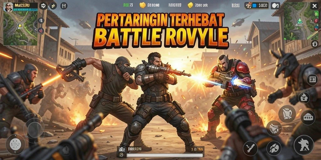 Gameplay seru MAXSERU dalam aksi Battle Royale.