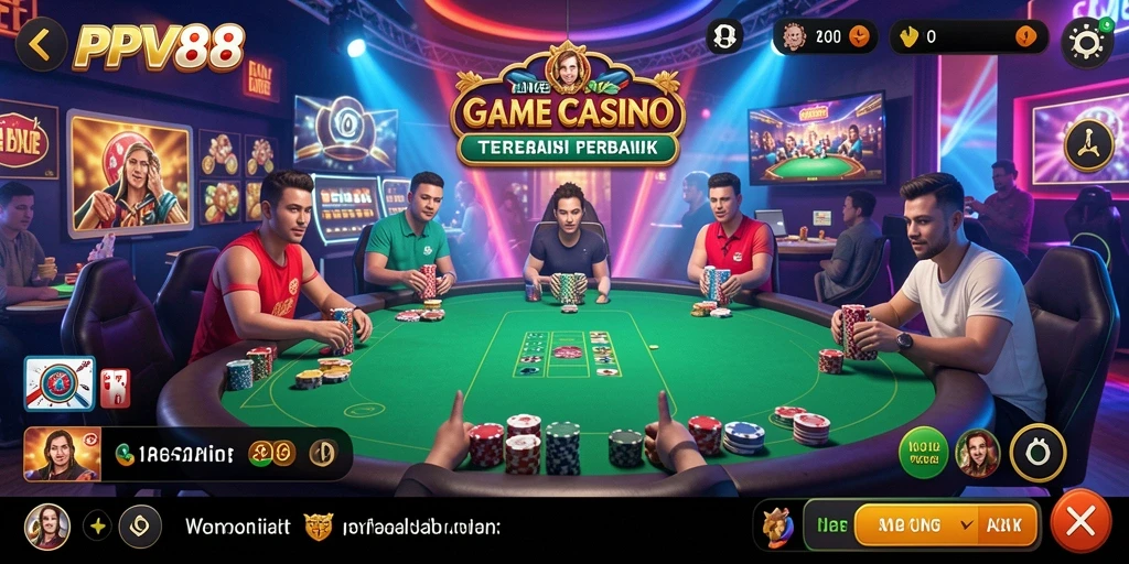 Screenshot gameplay PPV88 menunjukkan suasana kasino yang realistis.
