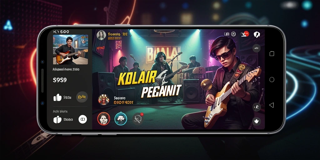 Tampilan gameplay S9S9 yang menampilkan interaksi musik.