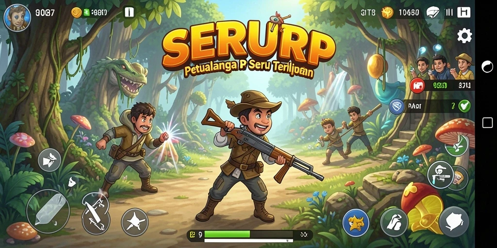 Tangkapan layar SERURP menampilkan aksi gameplay yang mendebarkan di dunia petualangan.
