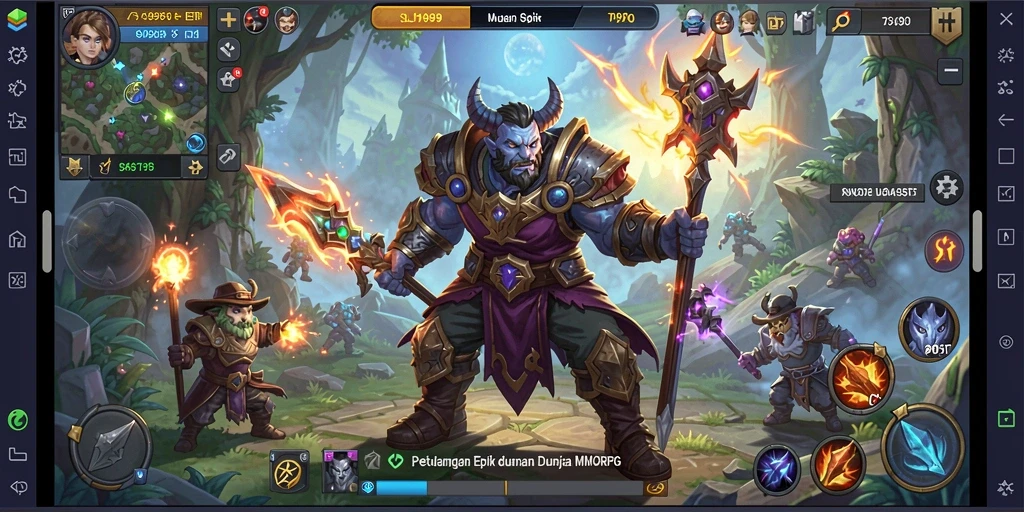 Screenshot gameplay SL999 menampilkan aksi epik dalam petualangan MMORPG.