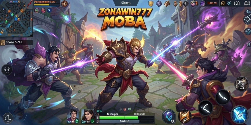 Screenshot gameplay ZONAWIN777 dengan aksi pertempuran seru.